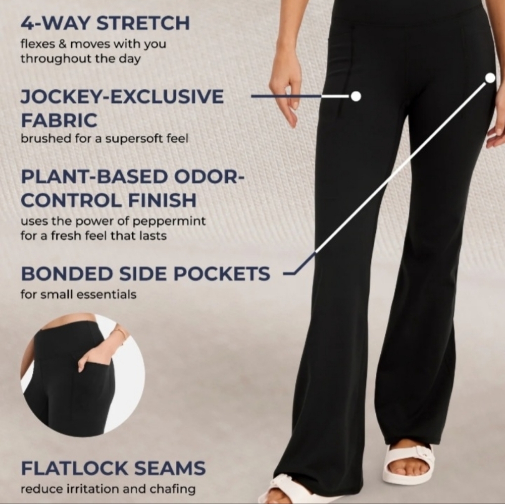 Jockey Women's Black Flare Pants - Picture 3 of 10